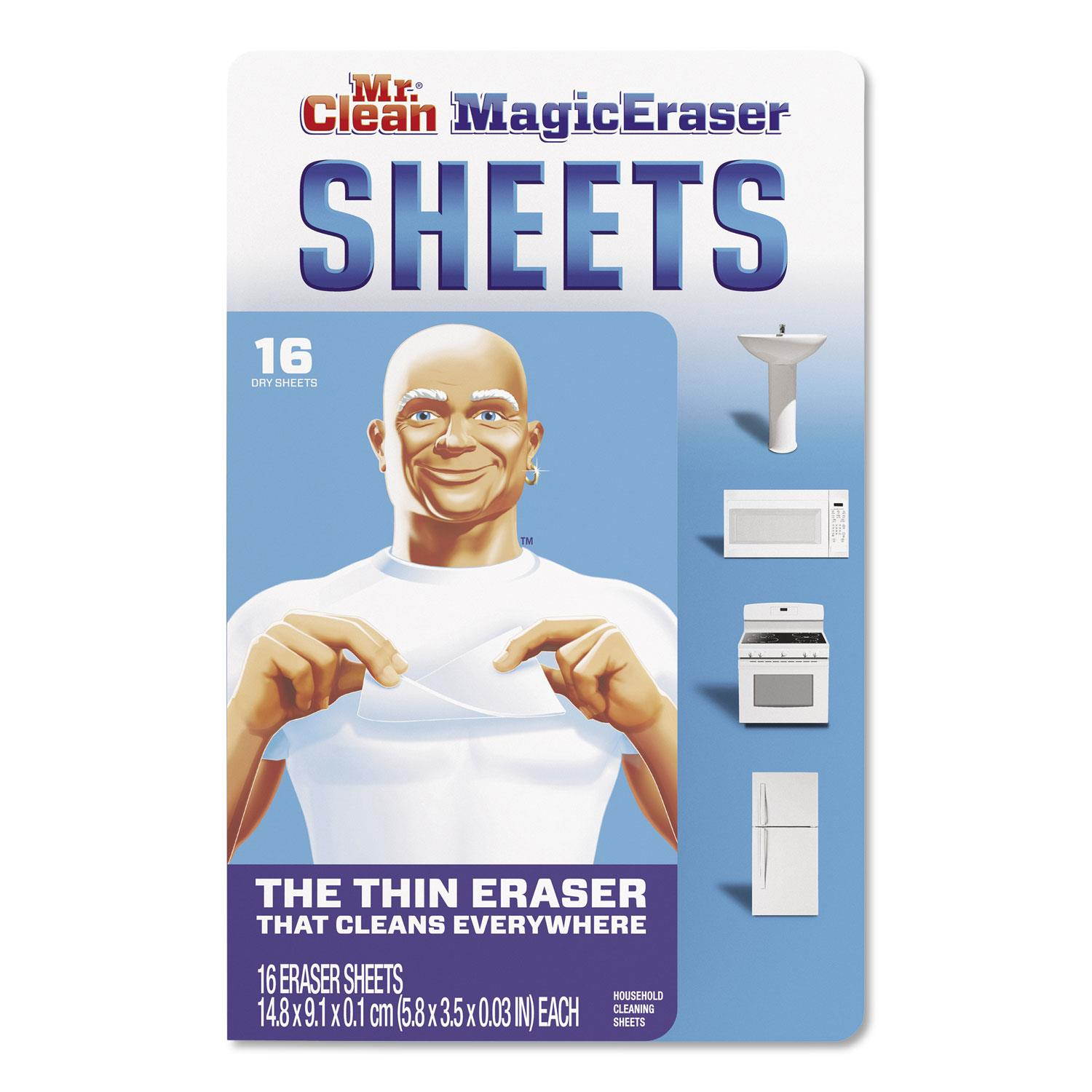Mr. Clean Magic Eraser Sheets 3 1/2 x 5 4/5 x 0.03 White 16/Pack 8 Pack/Carton