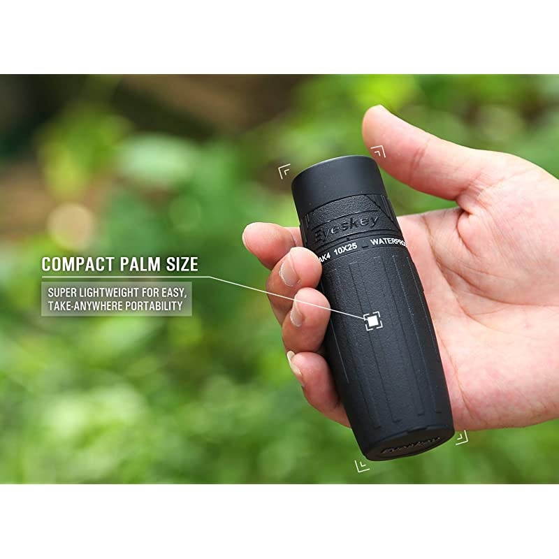 High-end 10X25 Pocket Monocular Telescopes Compact Grip Scope - Brighter & Clearer Vision - Fully Waterproof & Fog-Proof - Lightweight Scopes for Bird Watching