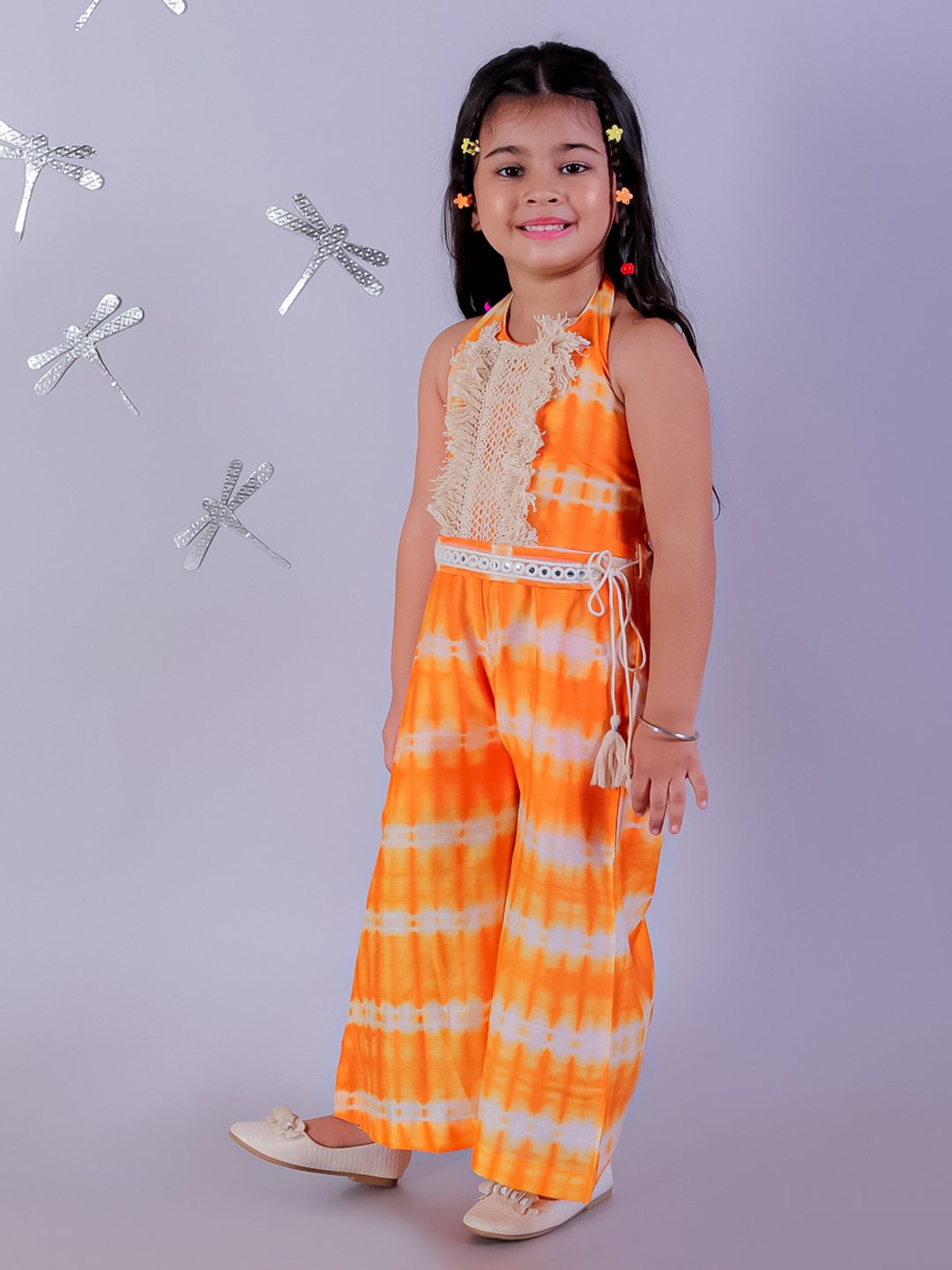 TeenTrums Girls Coral Solid Playsuit