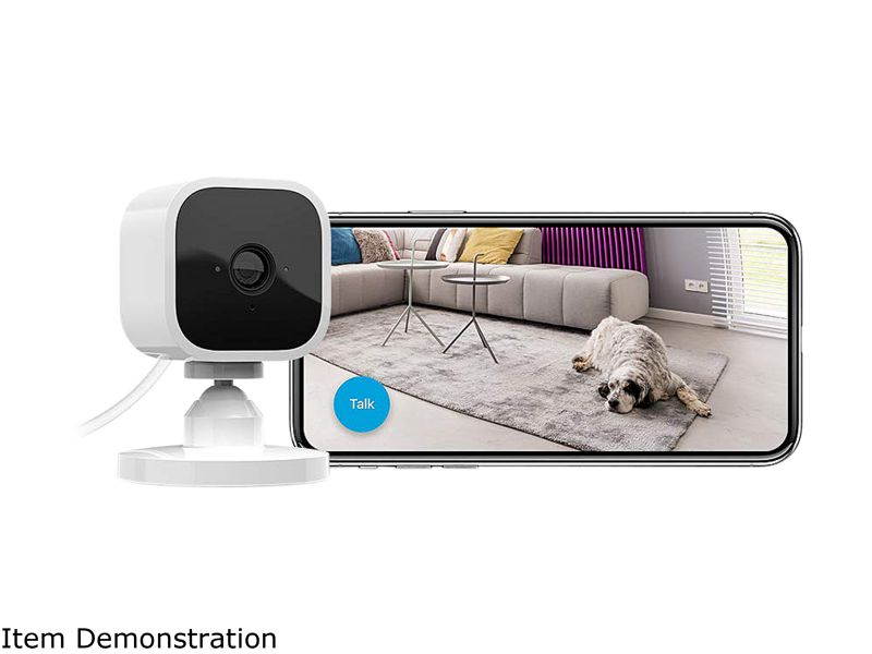 Blink Mini - Compact Indoor Plug-in Smart Security Camera, 1080 HD Video, Motion Detection, Works with Alexa
