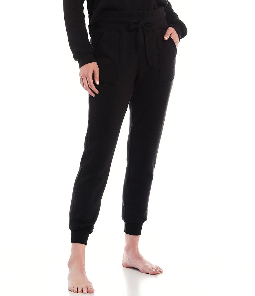 JALA Solid French Terry Fleece Jogger Lounge Pants