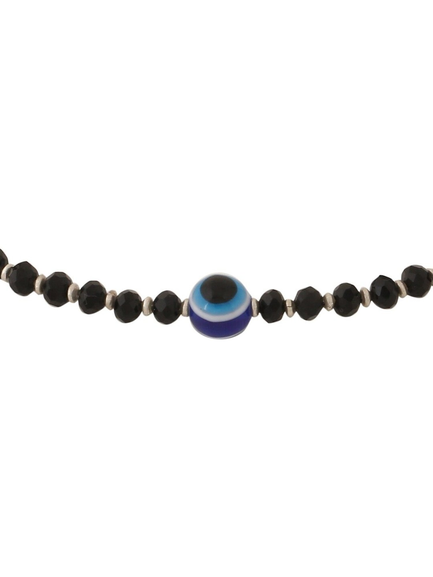 Oomph Black Beads Evil Eye Fashion Anklet