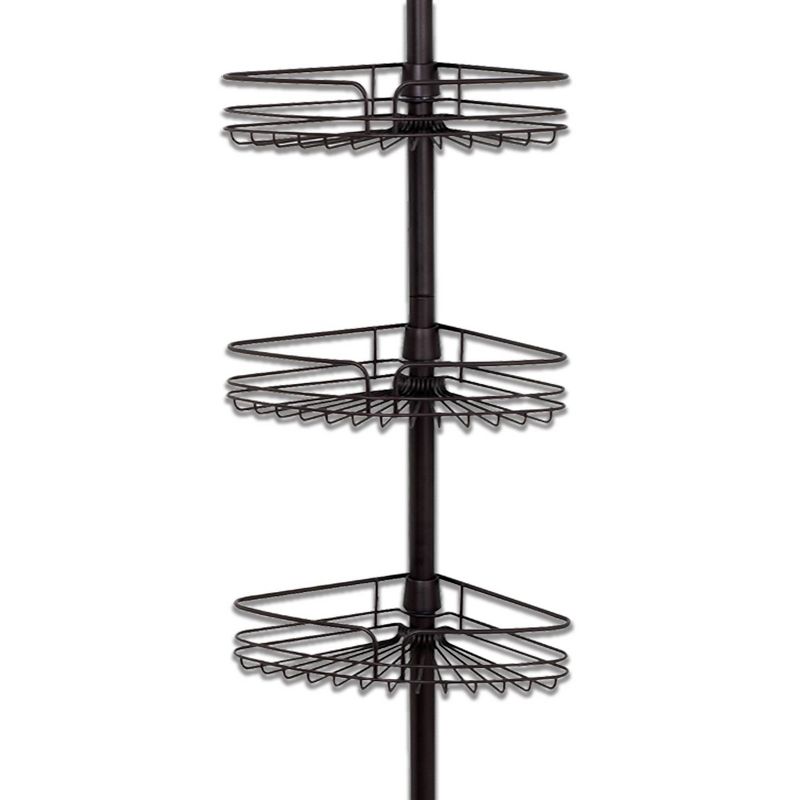 4Tier Rust Resistant Bathtub & Shower Pole Caddy Heritage Bronze - Zenna Home