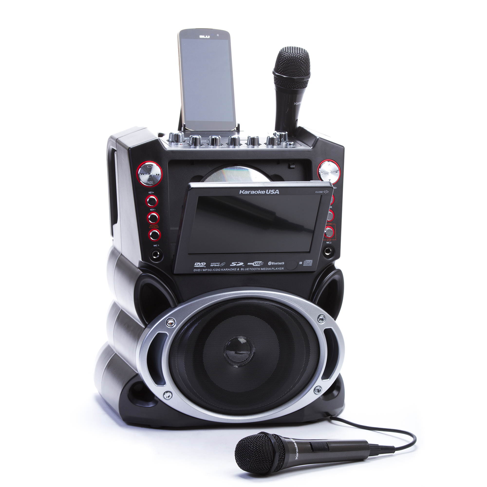 Karaoke USA All-in-One DVD/CDG/MP3G/Bluetooth/Media Player Karaoke System