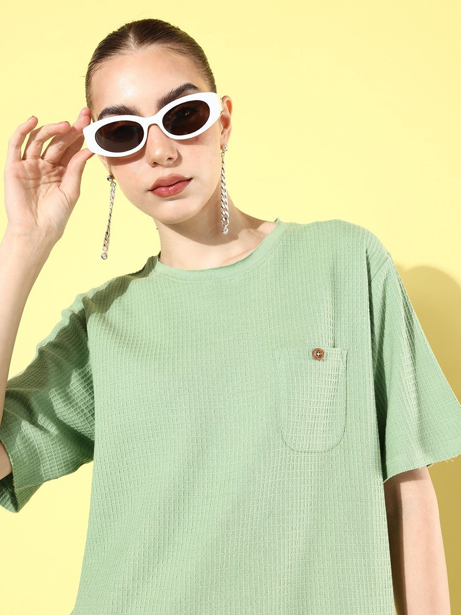 Dillinger Pista Green Cotton Oversized T-Shirt