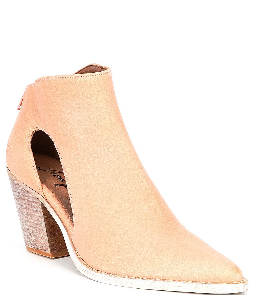 Free People Wilder Leather Side Cutout Booties