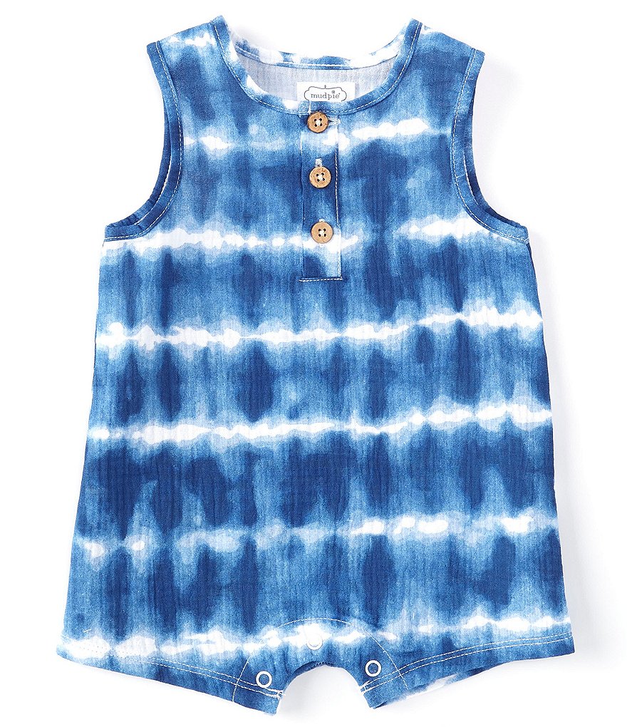 Mud Pie Baby Boys Newborn-9 Months Tie-Dye Shortall