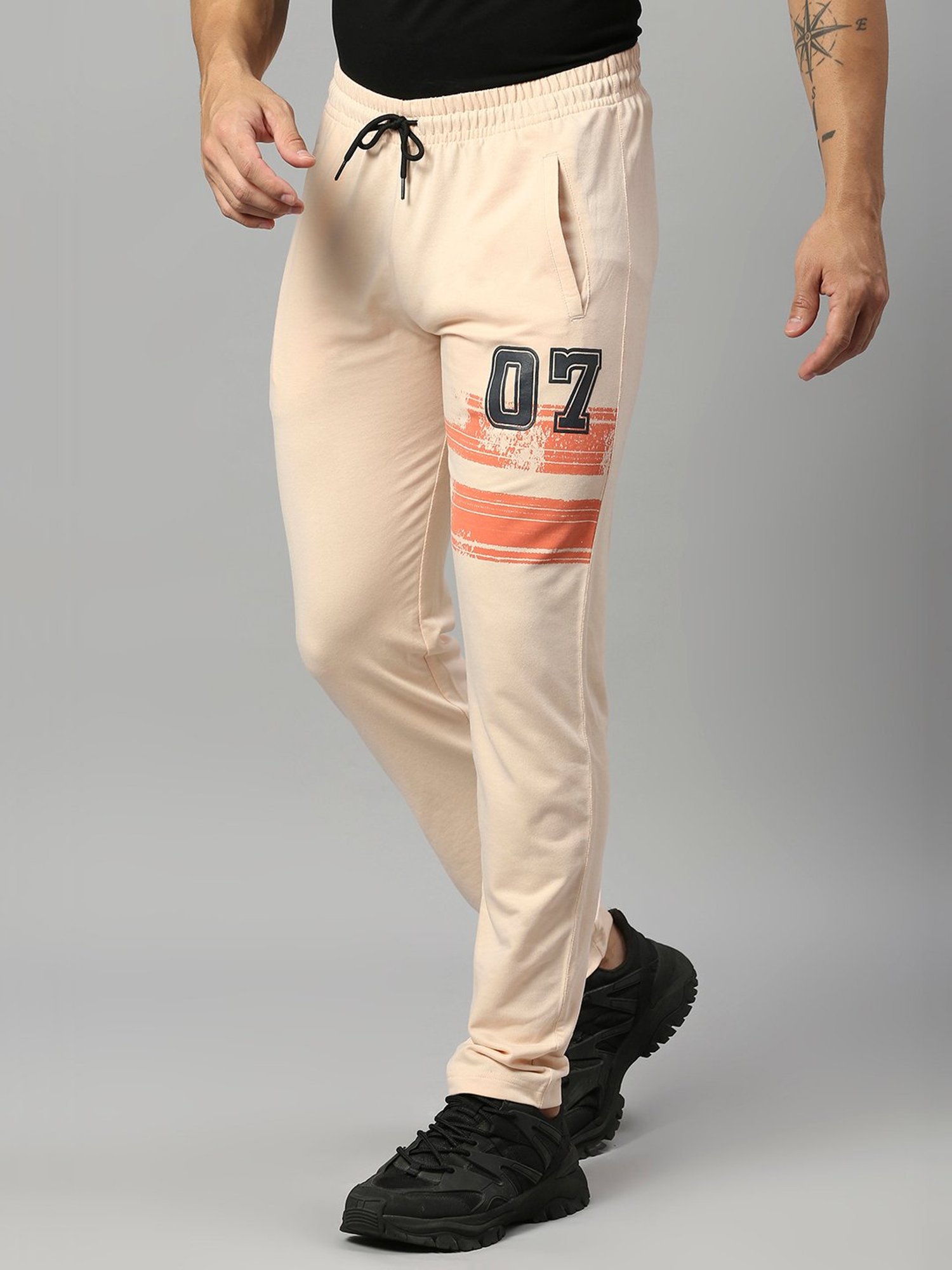 Fitz Beige Slim Fit Trackpants