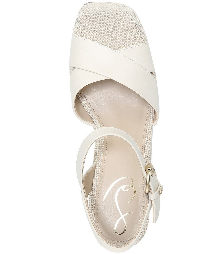 Sam Edelman Trianna Suede Quarter Strap Fabric Wrapped Platform Sandals