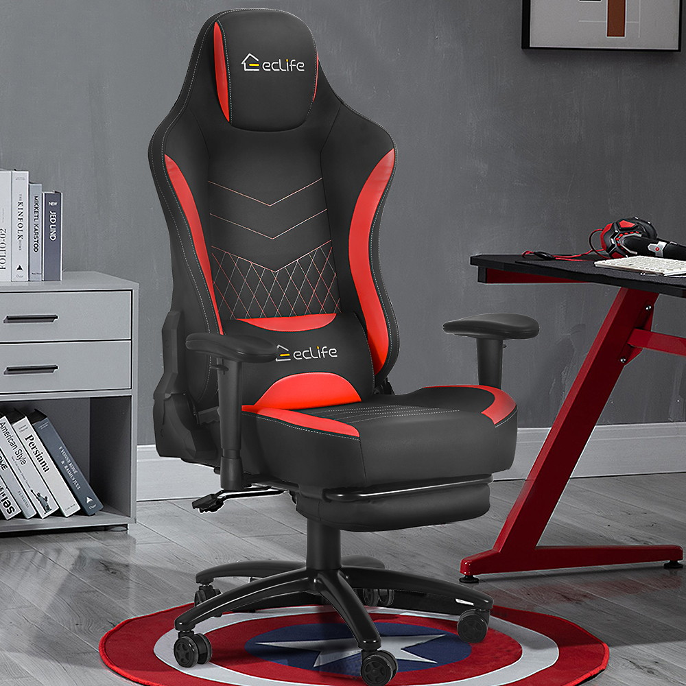 Ergonomic Racing Style Gaming Chair LUCKWIND Racing Chair
Massage Gaming Chair Office Chair Height Adjustment Recliner Swivel Rocker With Retraceable Footrest And  Massage Lumbar Pad E-Sports Chair