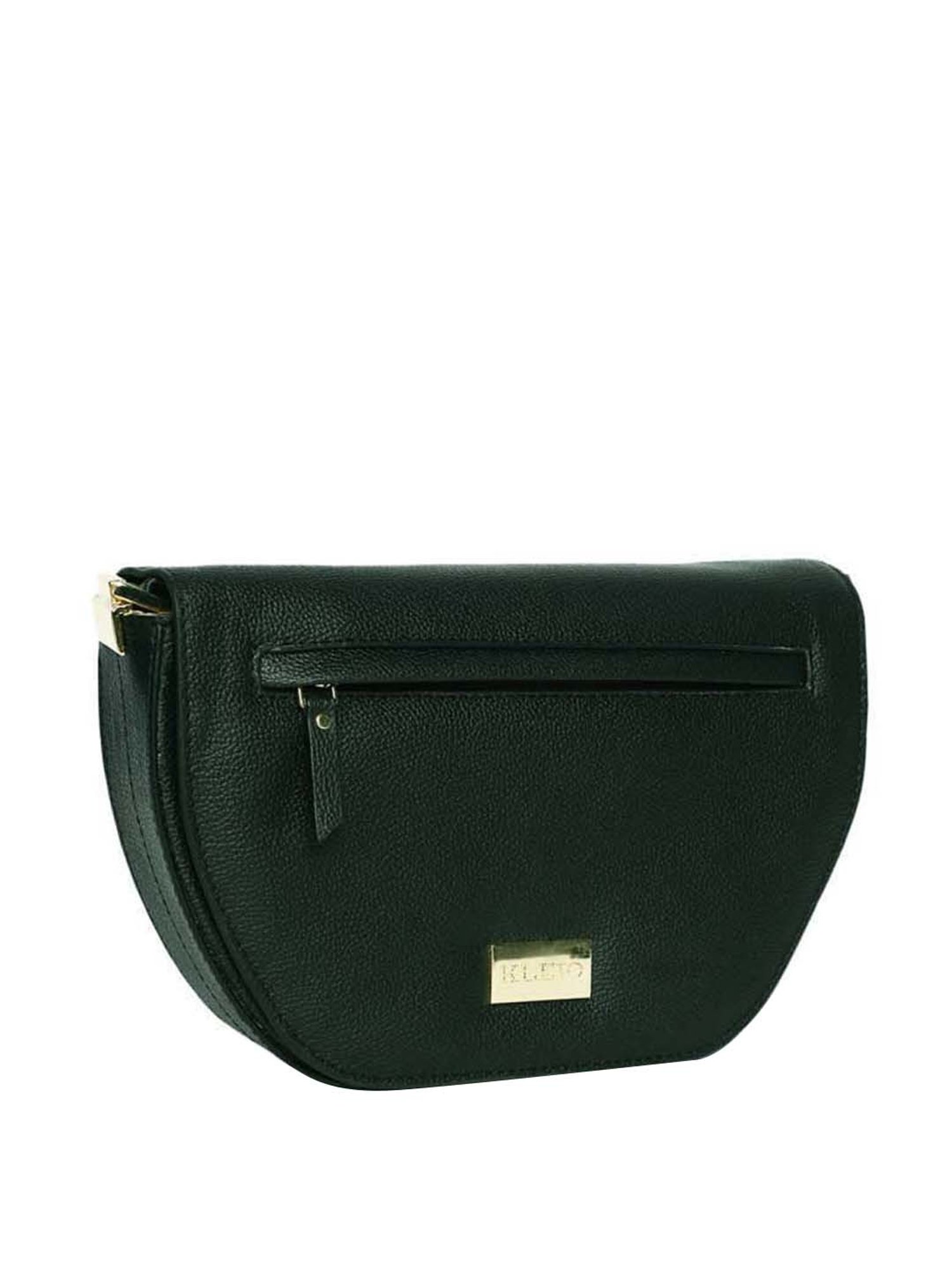 KLEIO Green Solid Medium Sling Handbag