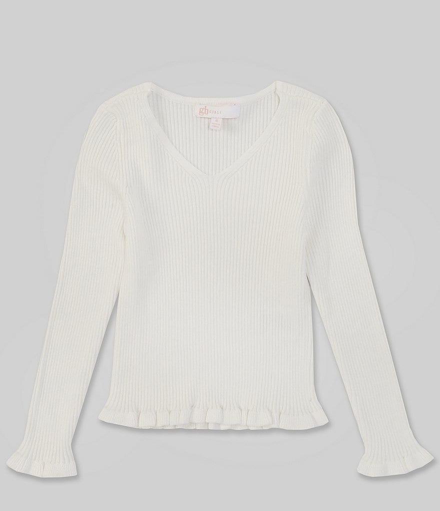 Copper Key Little Girls 2T-6X Side Button 3/4 Sleeve Sweater