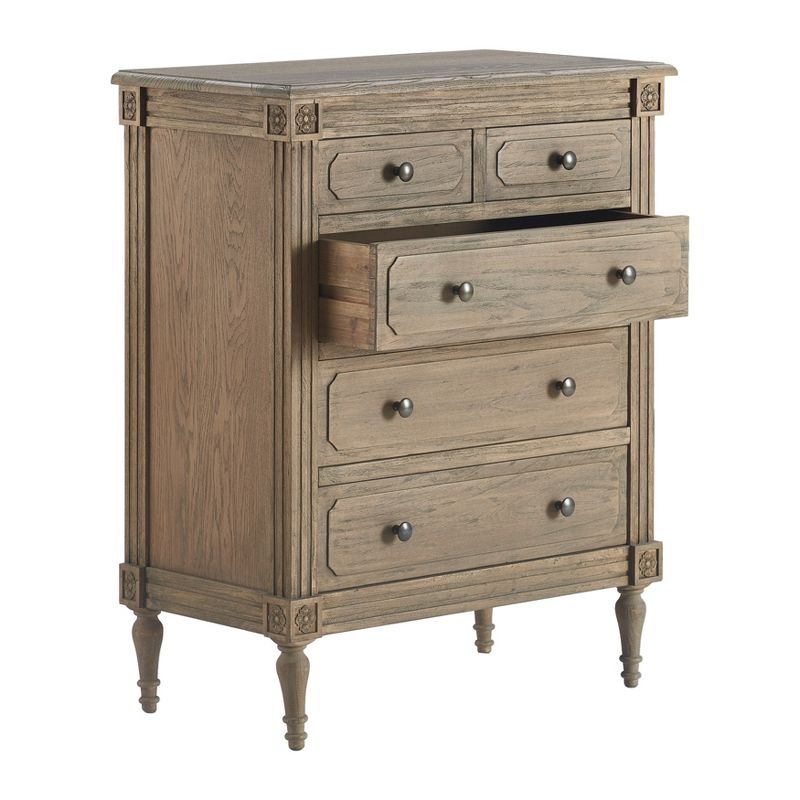 Elmhurst 5 Drawer Chest Antique Wood - Finch