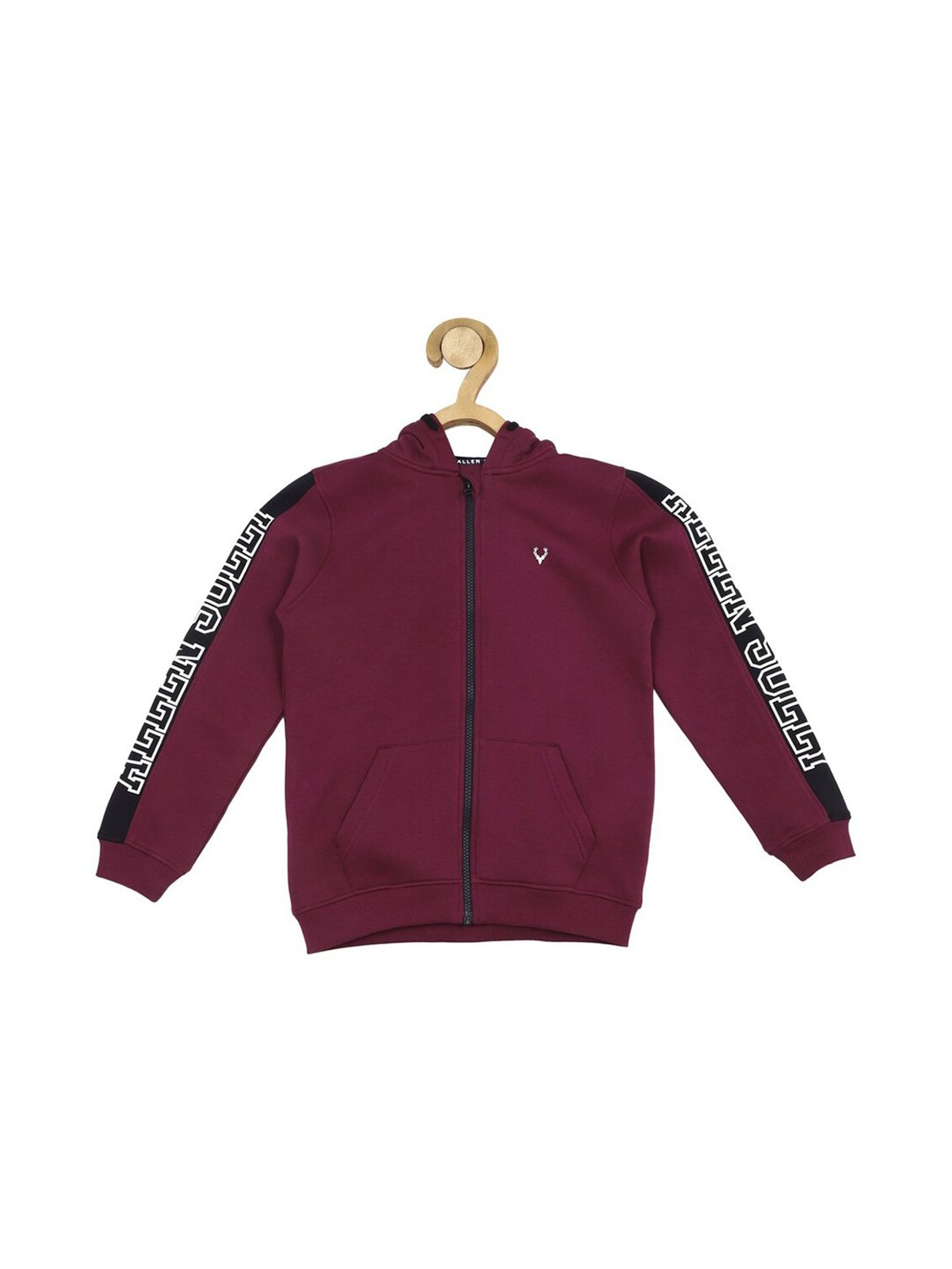 Allen Solly Junior Maroon Solid Full Sleeves Sweatshirt