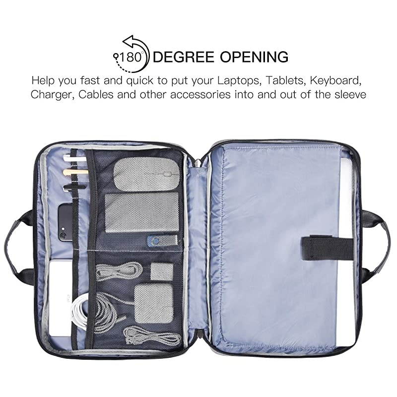 13 Inch Laptop Sleeve Bag, Waterproof Men Women Laptop Briefcase Organizer for Dell XPS 13 7390, Lenovo Chromebook C330, Macbook Air 13 A2337 A2179, Surface ASUS HP Chromebook Carrying Case, Gray