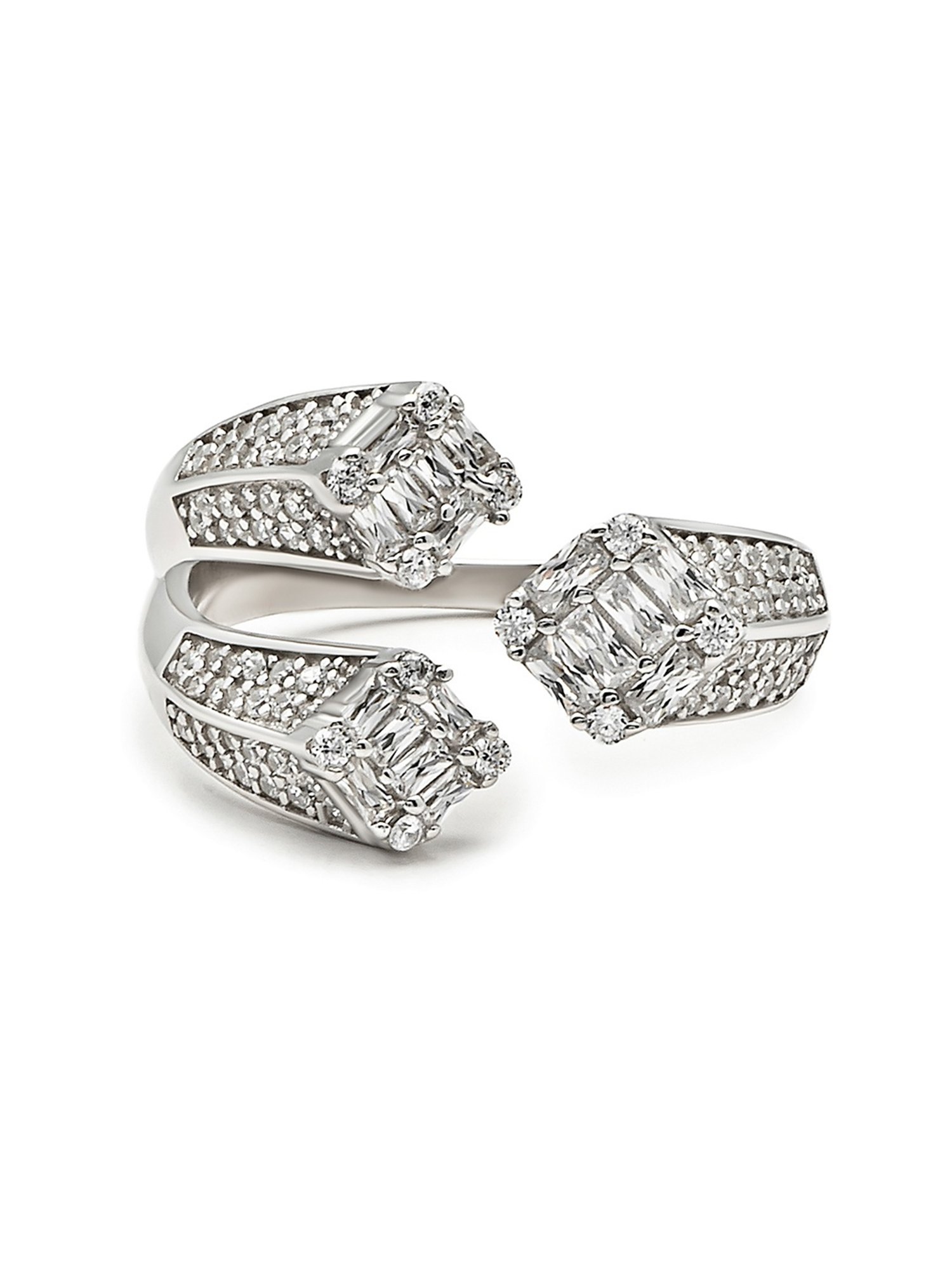 Silberry 92.5 Sterling Silver Crystal Luxe Ring