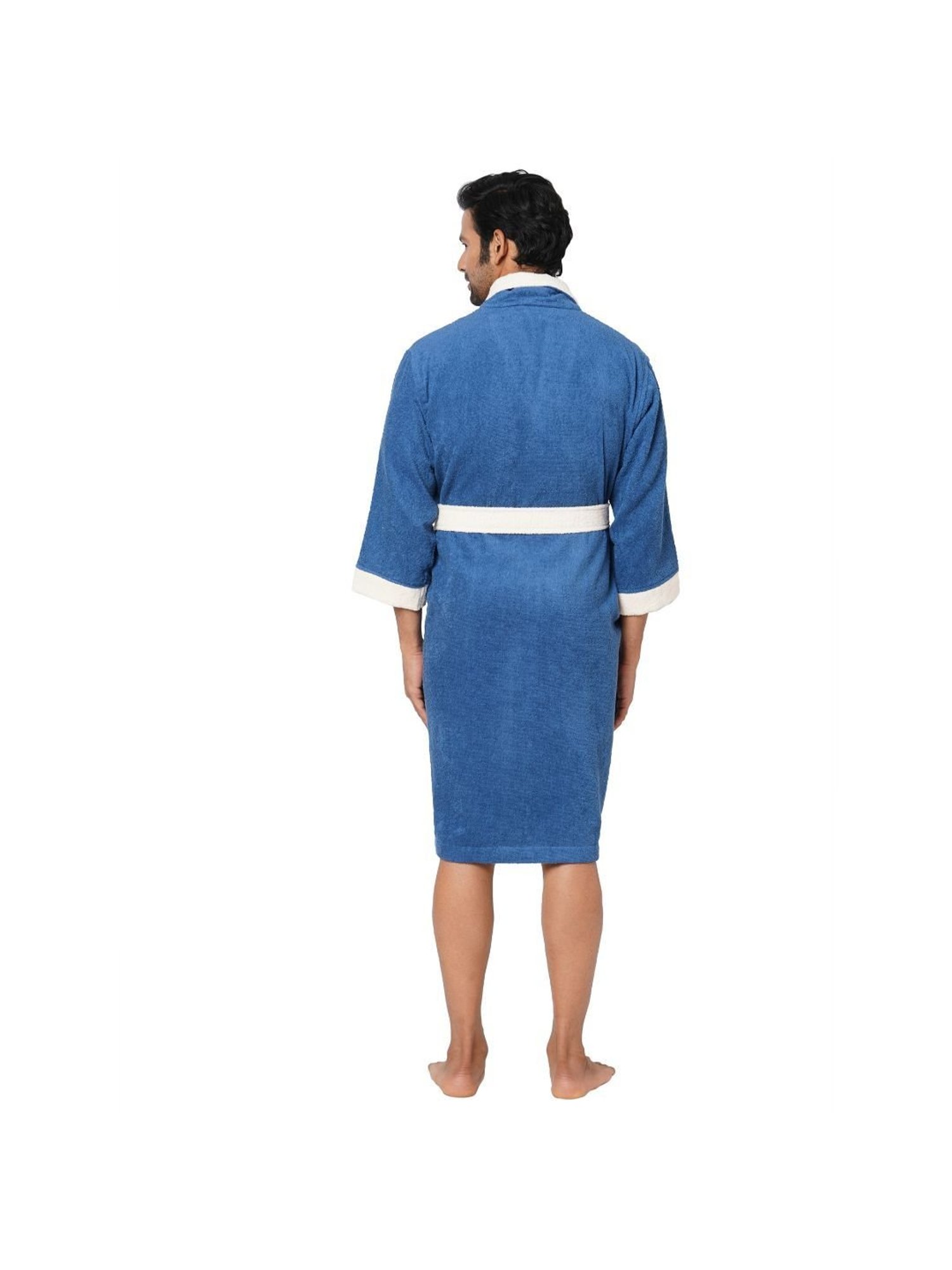 Spaces Cloudz Solid Blue Cotton Bathrobes