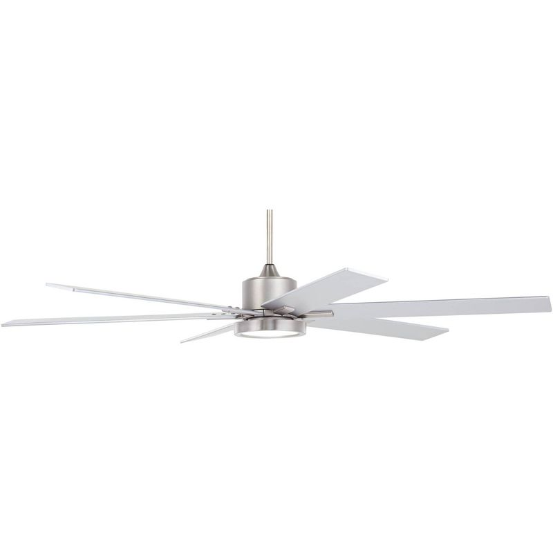 70" Casa Vieja Industrial Ceiling Fan with Light LED Remote Control Brushed Nickel for Living Room Kitchen Bedroom Family Dining