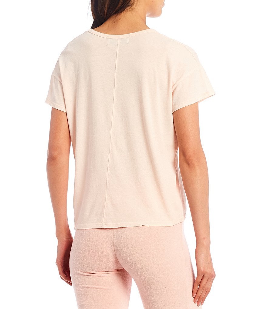 WILDFOX Knit Chrissy V-Neck Short Sleeve Coordinating Tee