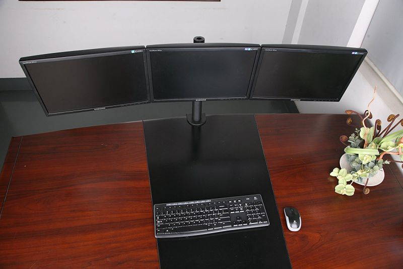 XtremPro Triple Monitors Desk Mount Stand Mount, Adjustable Tilt &plusmn;15&deg;, 360 Rotation, Fits 3 Screens 13" to 27" - Black (41024)