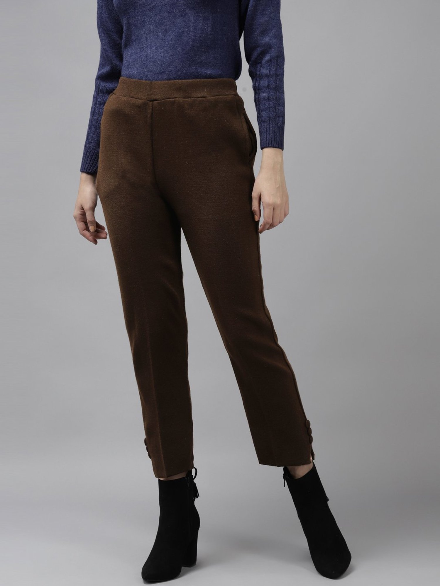 Cayman Brown Mid Rise Trousers