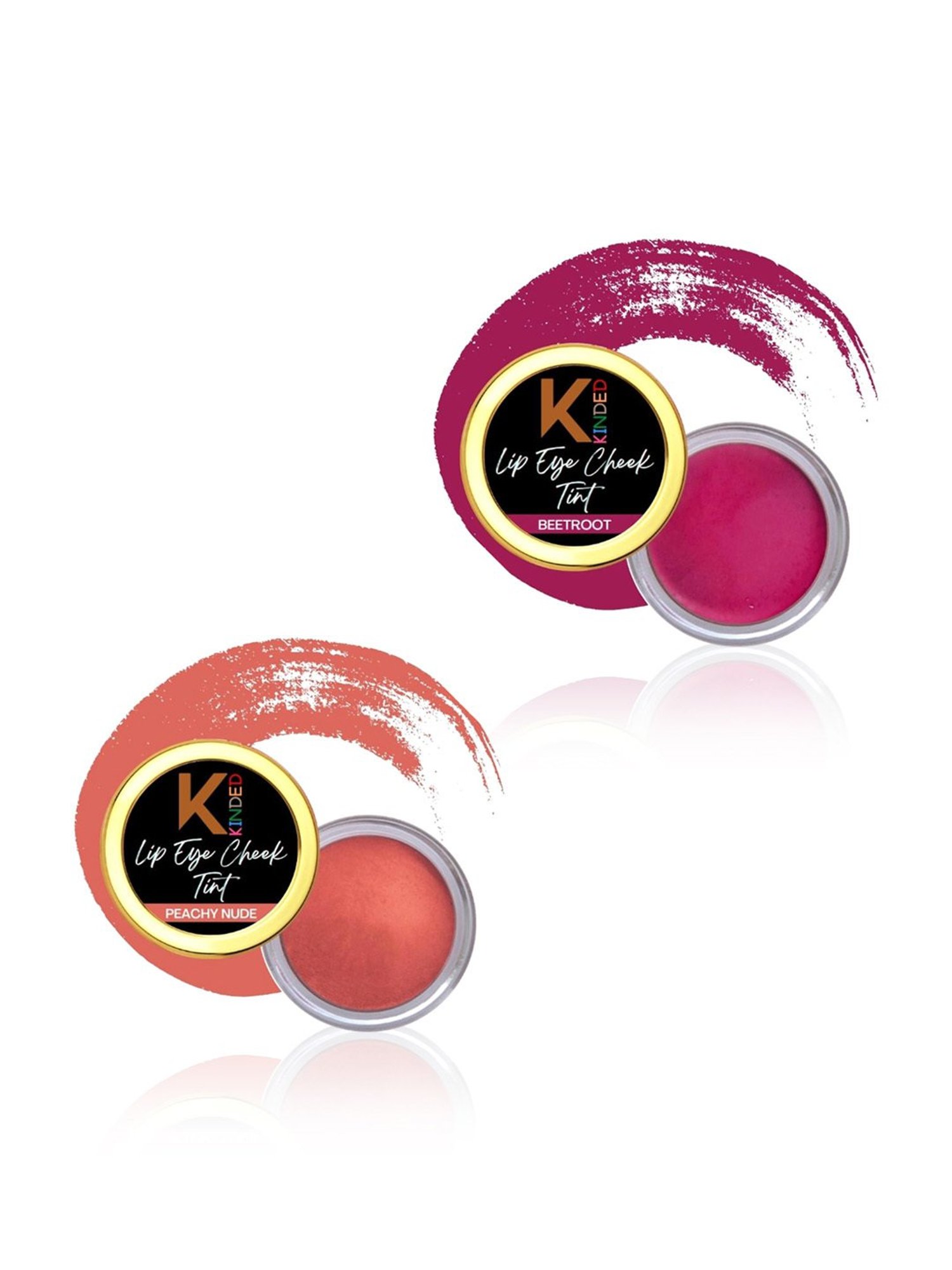 KINDED Lip Eye Cheek Tint Beetroot & Peachy Nude Combo