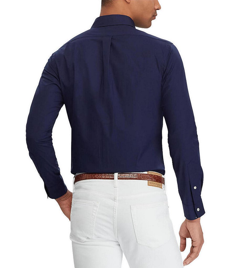 Polo Ralph Lauren Slim-Fit Solid Poplin Stretch Long-Sleeve Woven Shirt