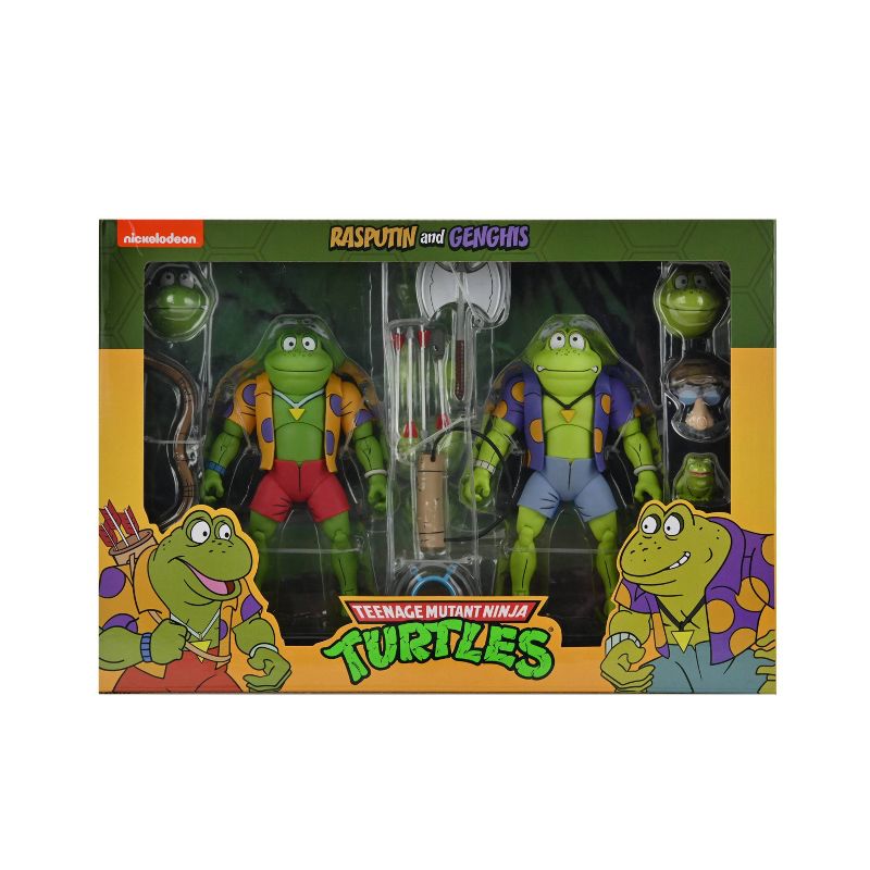 Teenage Mutant Ninja Turtles (Cartoon) – 7" Scale Action Figure –Genghis & Rasputin Frog  2 pack
