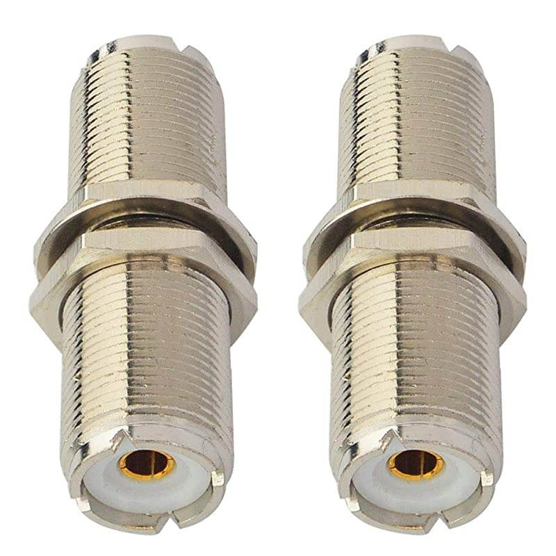 UHF Bulkhead Connector RF Coax Adapter UHF Female to UHF Female Connector SO239 Bulkhead Connector Low Loss Coax Adapter 45 cm Pack of 2