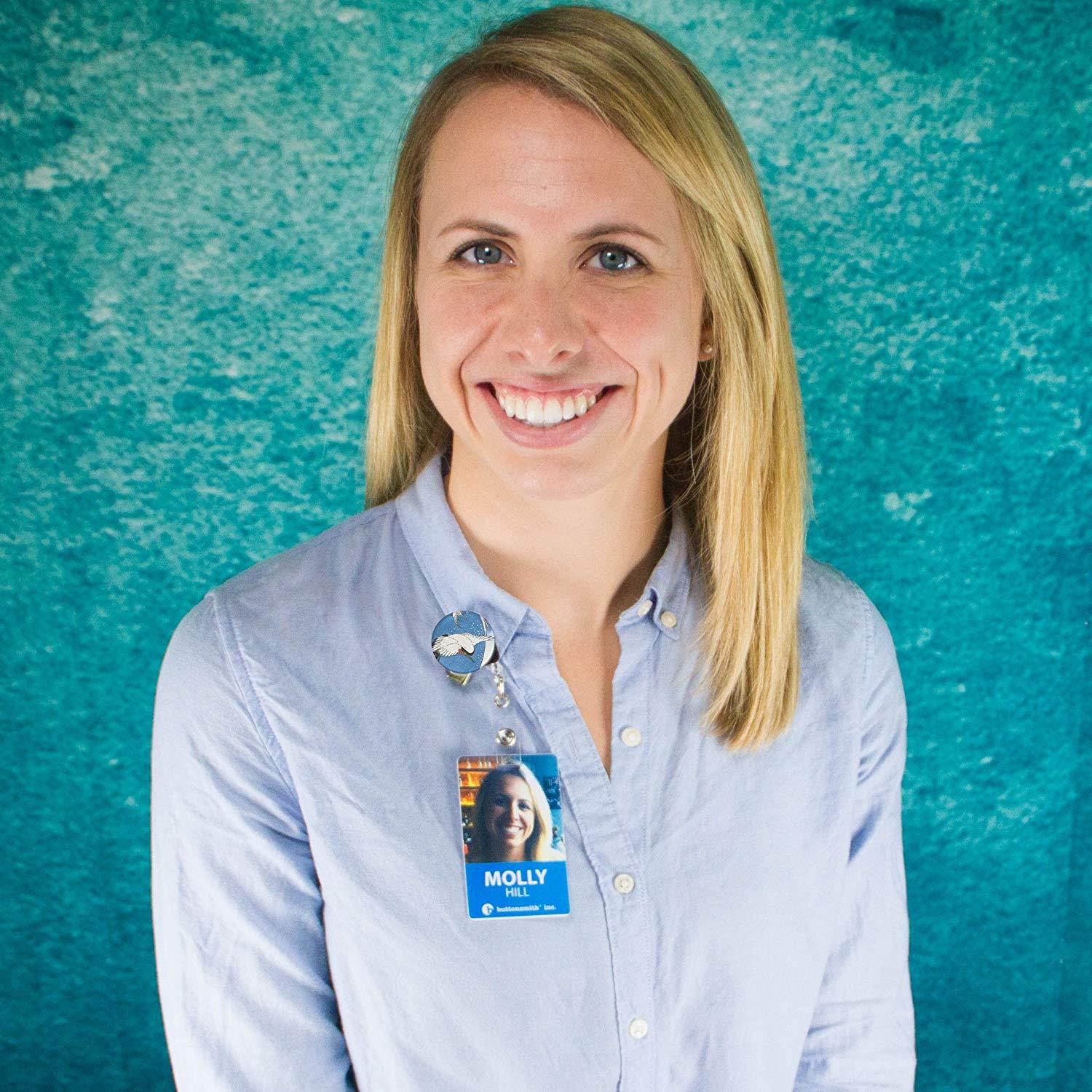 Buttonsmith Hiroshige Retractable Tinker Reel Badge Reel with Rotating Alligator Clip and Swappable Tinker Tops - Made in the USA, 1 Year Warranty