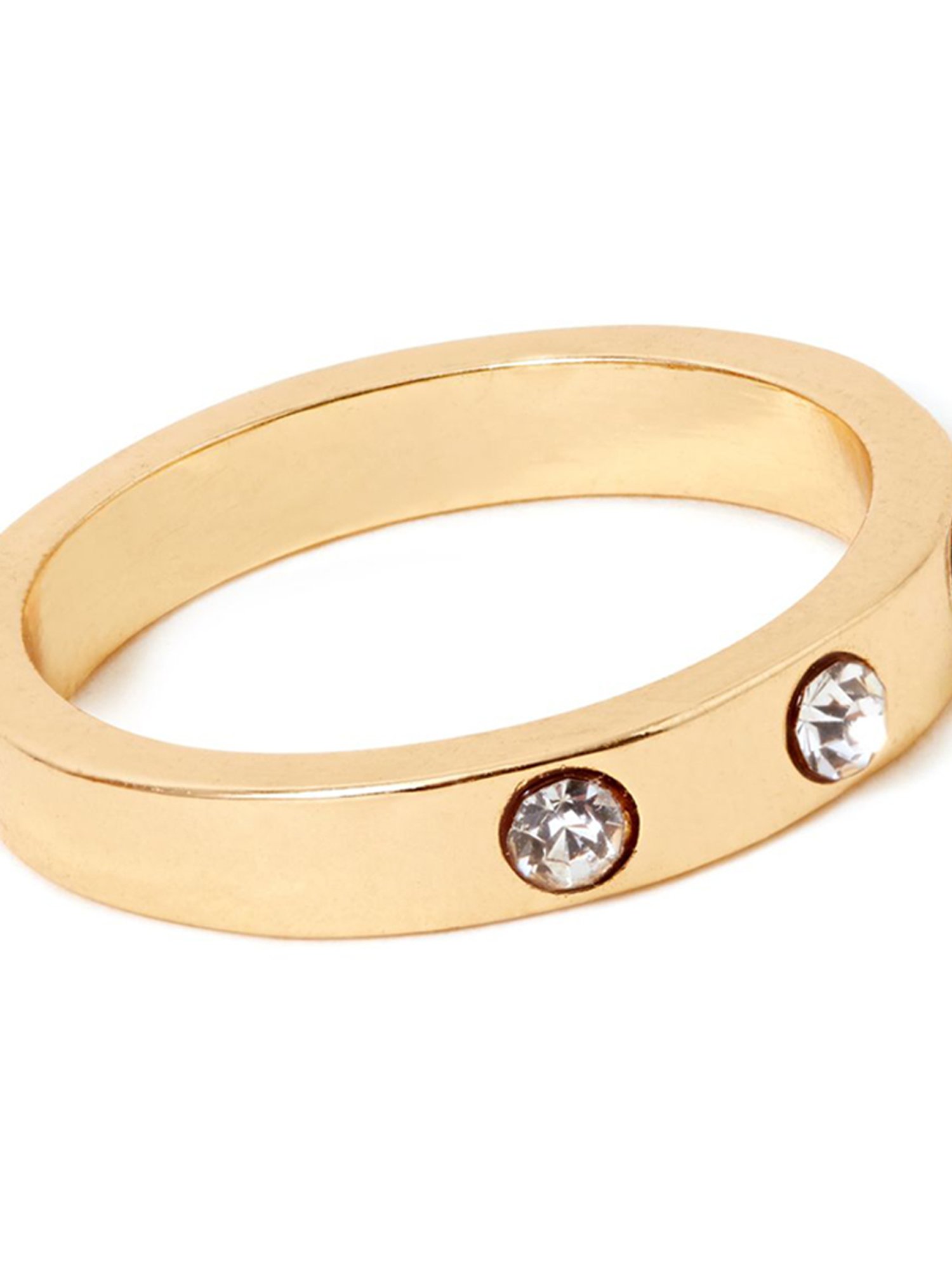 Accessorize London Women's Gold Chunky Gem Stone Ring