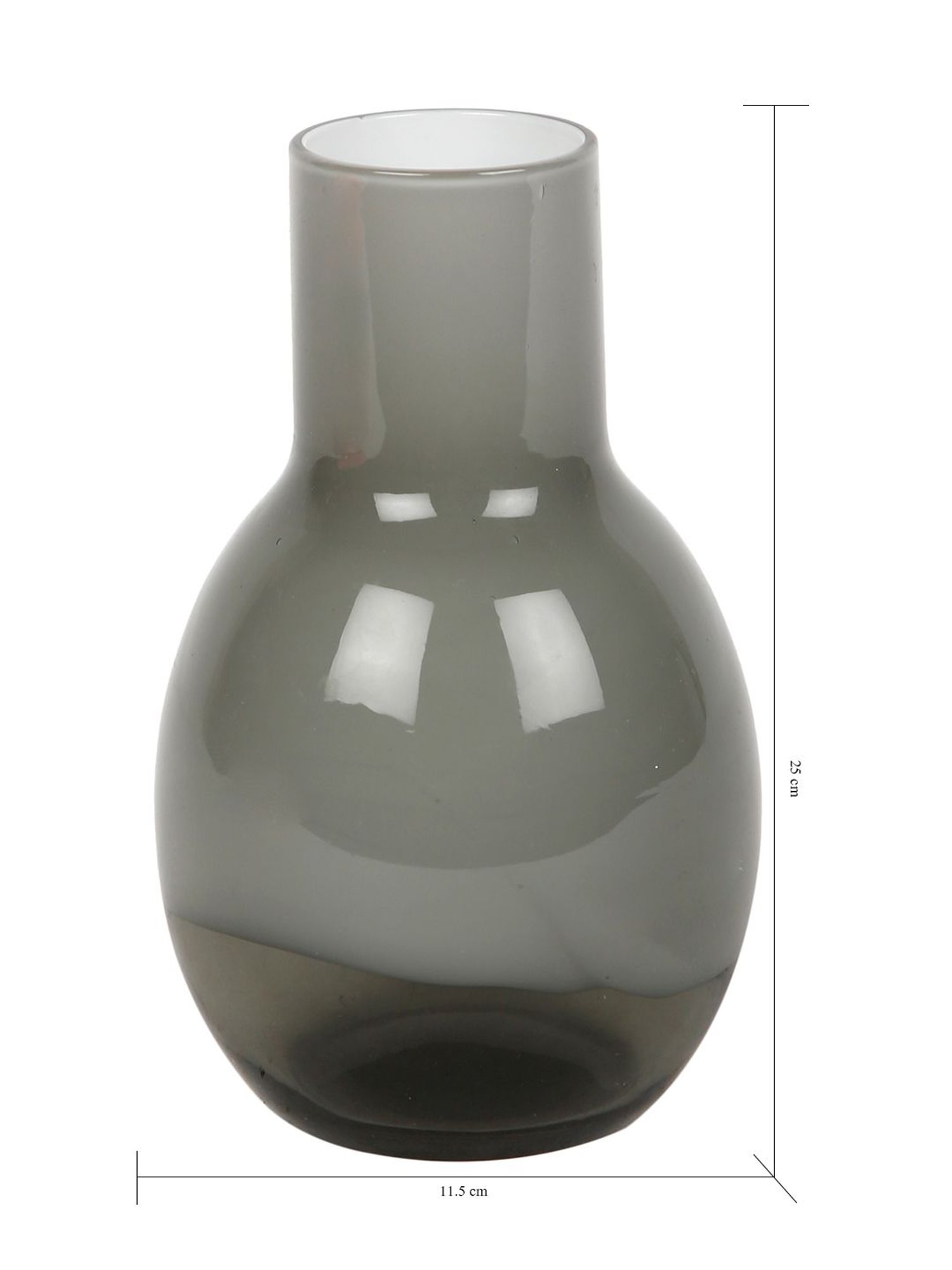 Tayhaa Grey Glass Flower Bud Vase