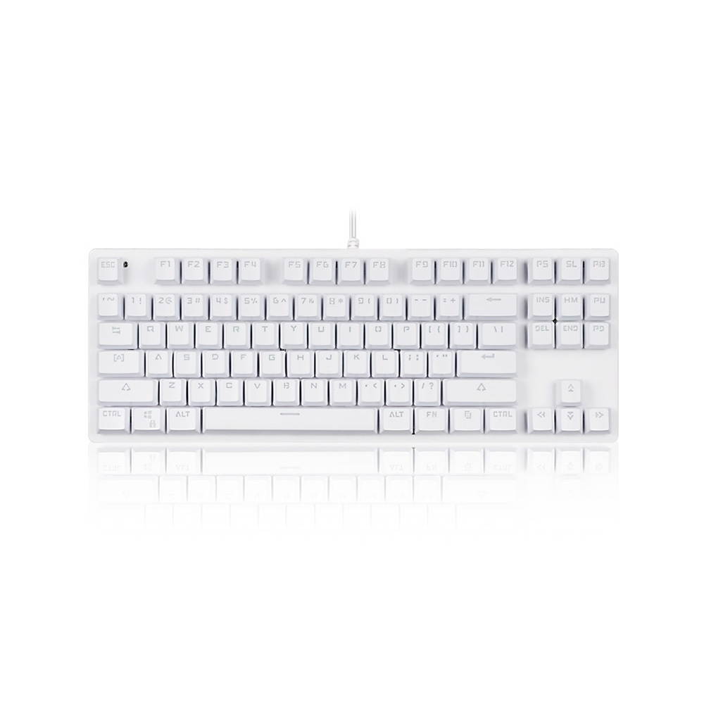 87-key Mechanical Keyboard Wired Keyboard RGB Backlit Keyboard Blue Switch/ 26-key Rollover/ Multimedia Combination Keys White