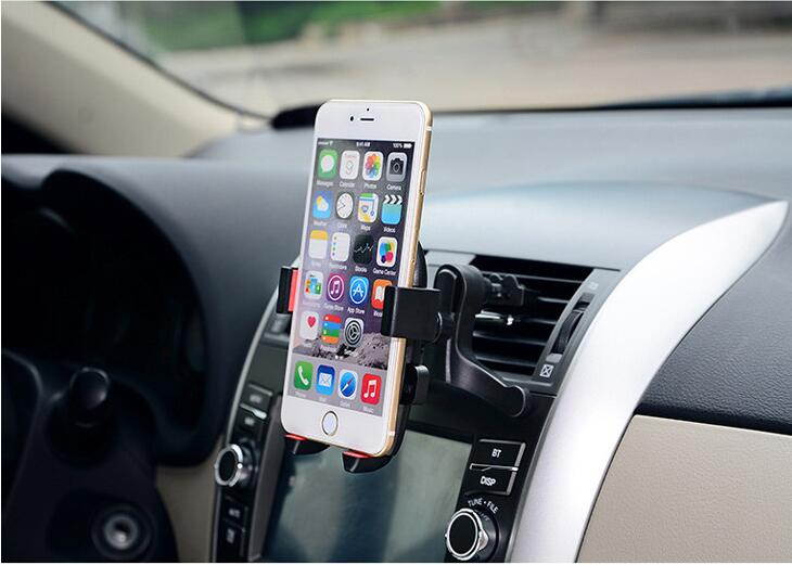 Intsupermai Cell Phone Air Vent Cradle Car Mount Holder Stand for 1.85-3.7inch Width Phone 360 Degree Rotation Black