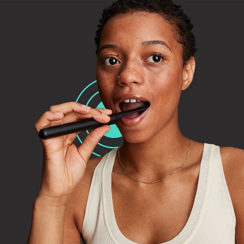 quip Plastic Smart Electric Toothbrush Starter Kit - 2-Minute Timer, Bluetooth, Free App + Travel Case - All-White