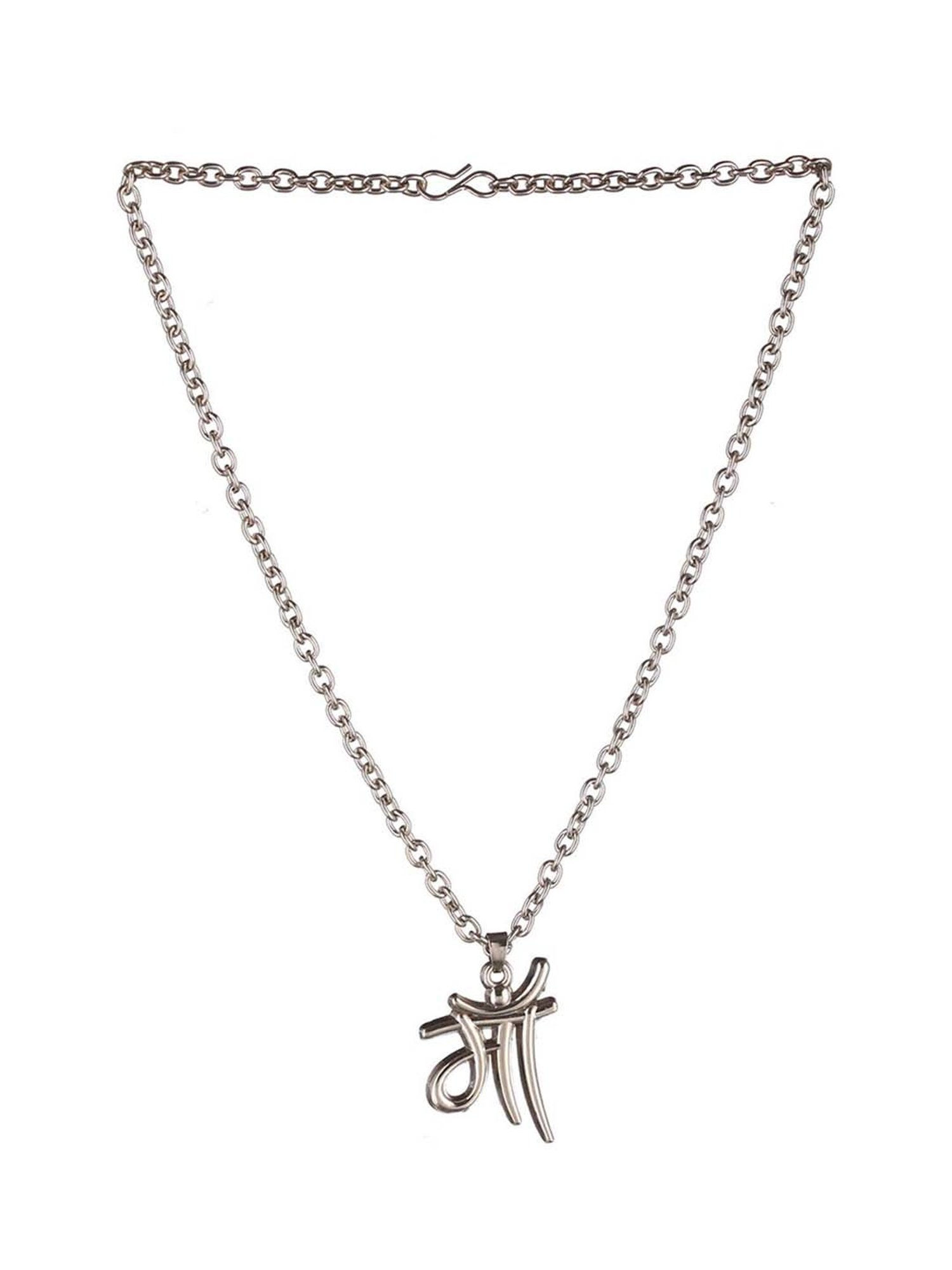 Bold by Priyaasi MAA Pendant with Silver-Plated Link Chain for Men
