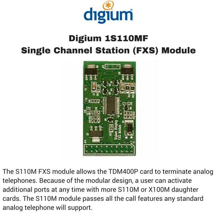 Digium 1S110MF - Single Channel Station (FXS) Module