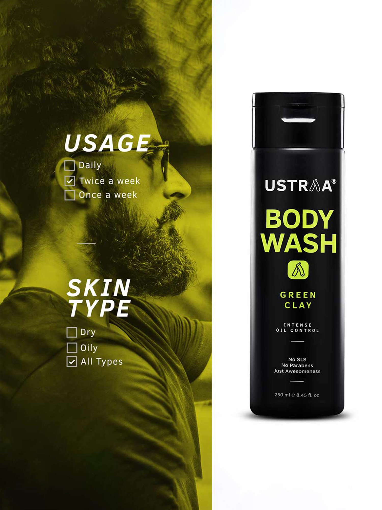 Ustraa Ayurvedic Beard Growth Oil & Hair Growth Vitalizer Combo