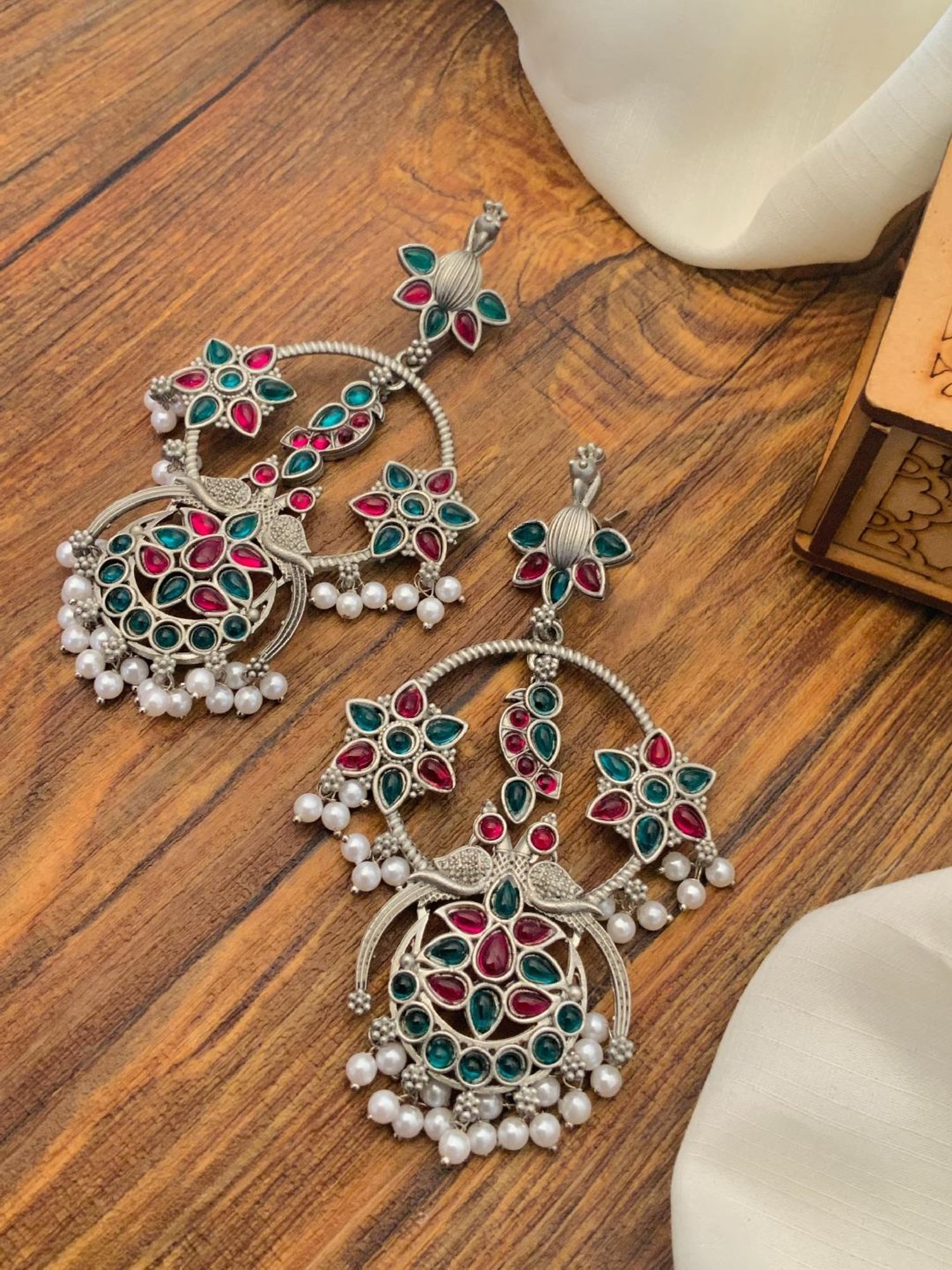 Abdesigns High-Quality Ornamental German Silver Earrings