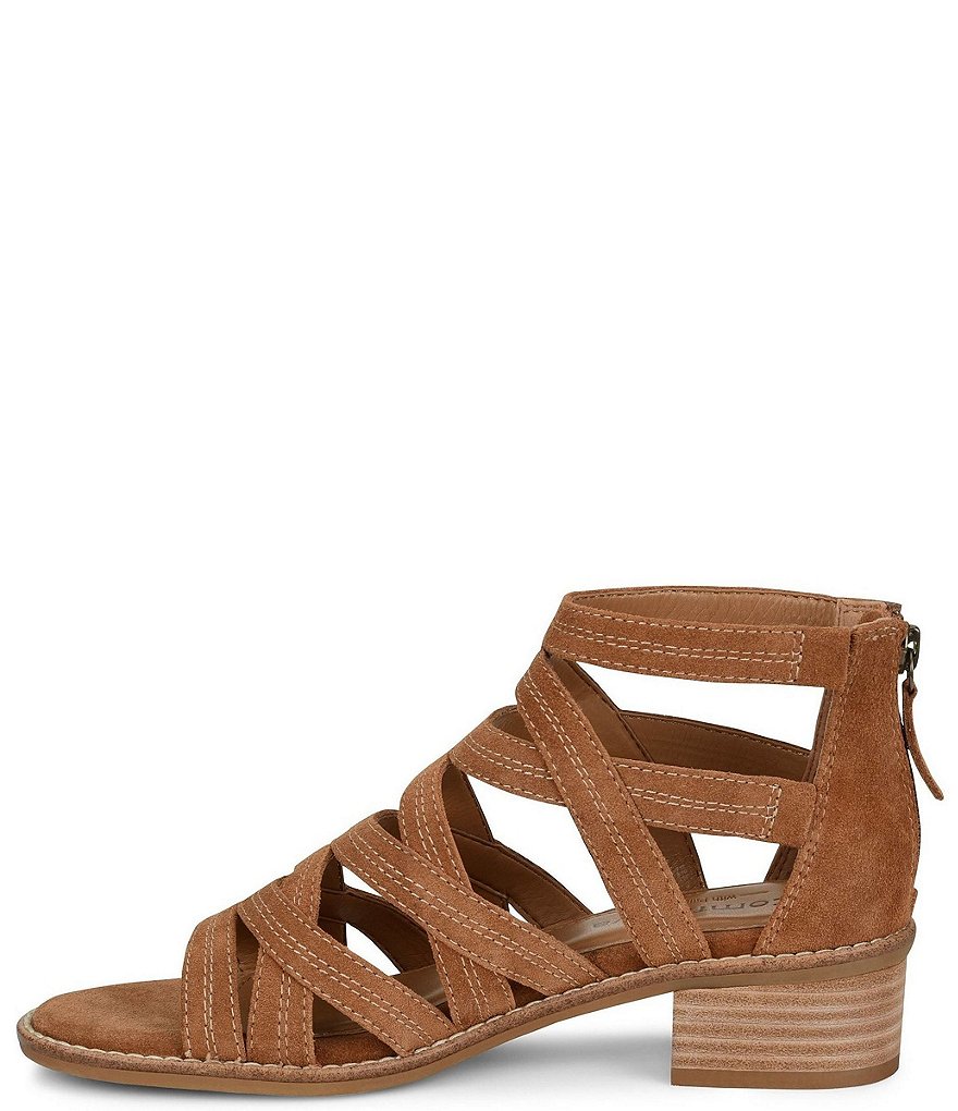 Comfortiva Betha Suede Gladiator Block Heel Sandals