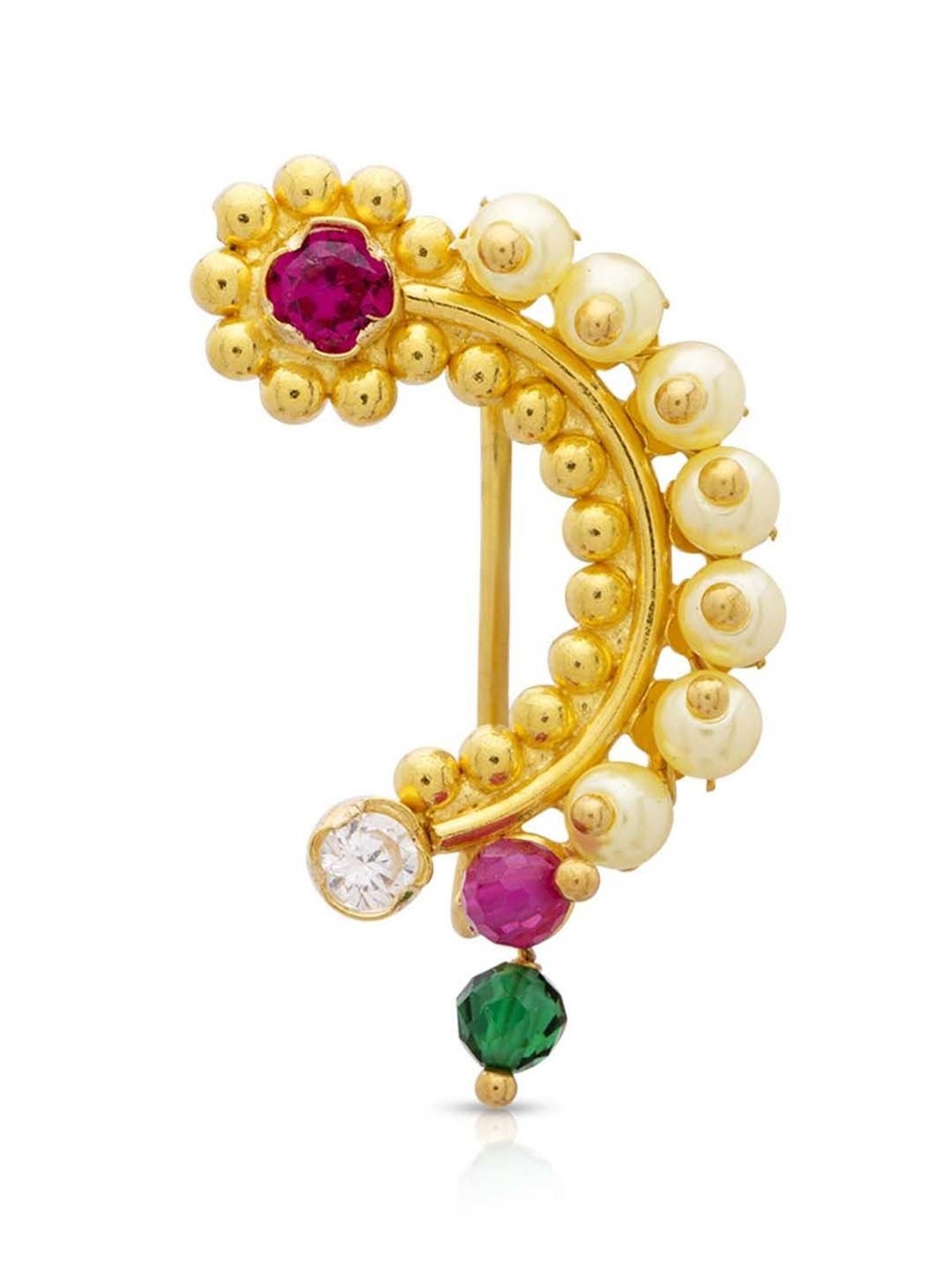 Waman Hari Pethe Jewellers 18k Gold Nosepin for Women