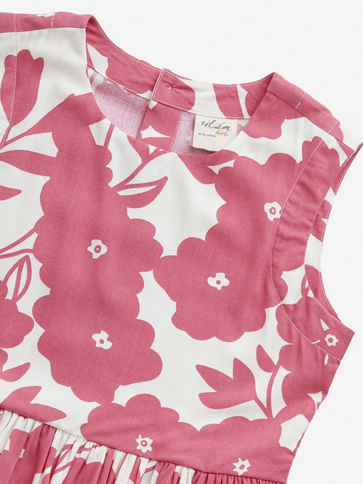 Utsa Kids by Westside Pink Floral Print Peplum Top