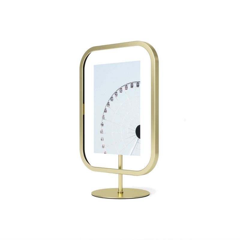 4" x 6" Infinity Sqround Single Photo Display Frame Matte Brass - Umbra