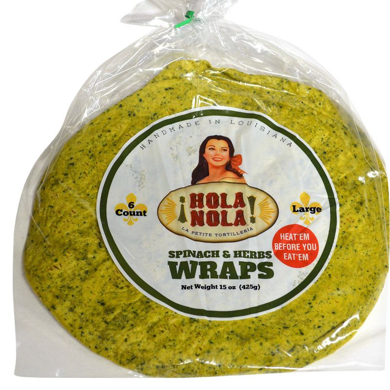 Hola Nola Spinach & Herb Wraps - 15oz/6ct