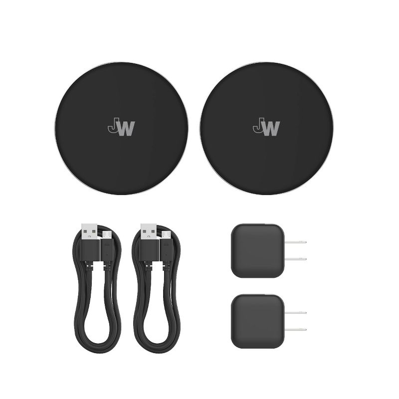 Just Wireless 2pk 5W Qi Wireless Charging Pads (with Wall Adapters) - Black