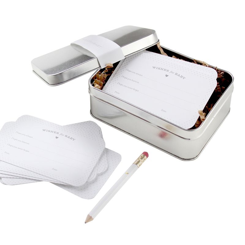 24ct 'Wishes for Baby' Notecards For Baby Shower in Tin