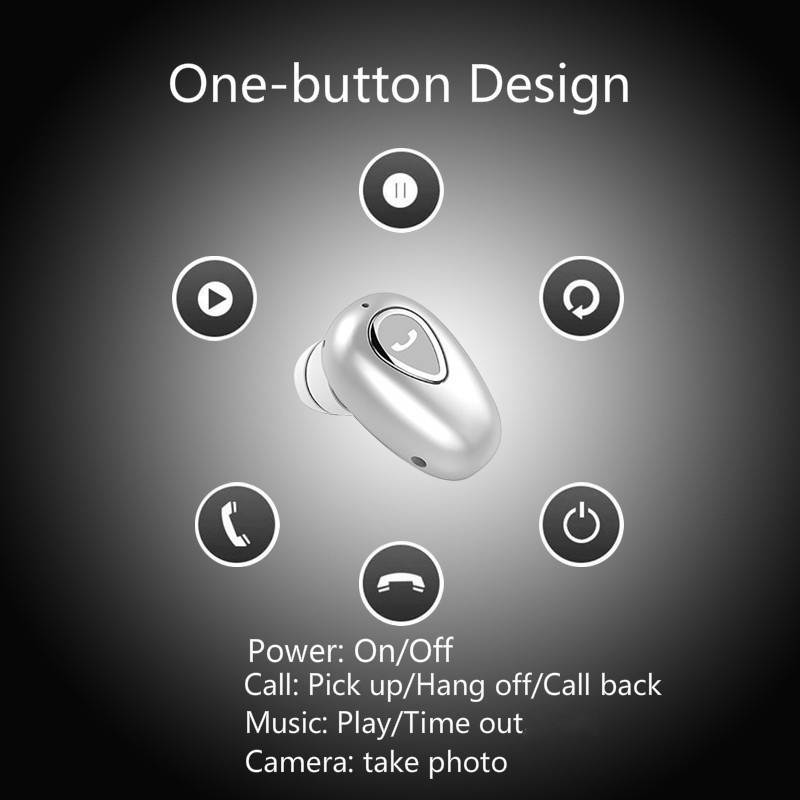 Zgeer Wireless Mini Bluetooth Earphone Earbuds Single Ear Headset with Microphone