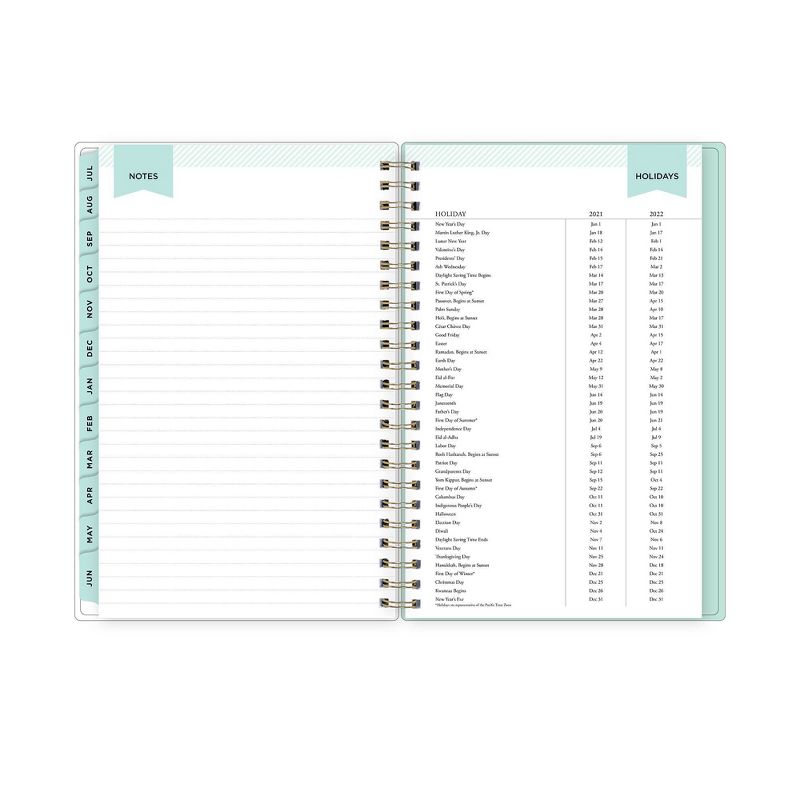 2021-22 Academic Planner 8"x5" Clear Pocket Cover Weekly/Monthly Wirebound Tulip Garden Mint - Day Designer