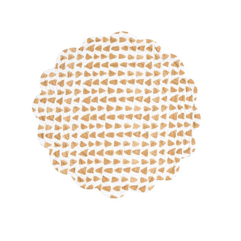 10 Pieces 14.4" Gold Leaf-Shaped Vinyl Placemats, Washable Table Mats Set for Party Decorations and Catering Events