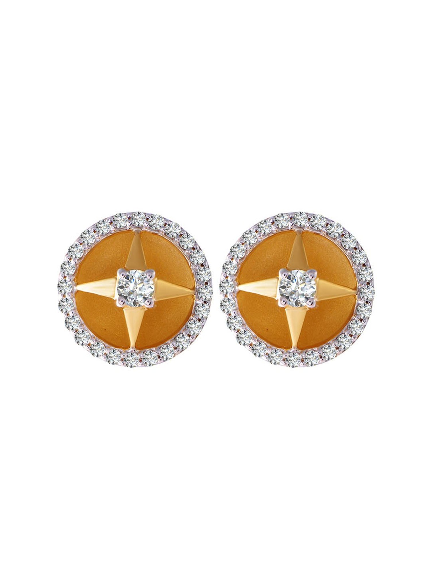 P.C. Chandra Jewellers 18 kt Gold & Diamond Earrings